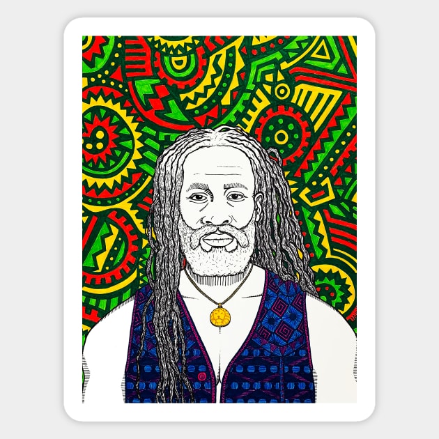 Burning Spear Sticker by mijumiART